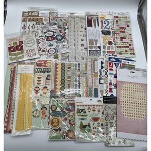 Huge Scrapbooking Sticker Lot NEW Christmas Chipboard Alpha Borders Mixed Brands
